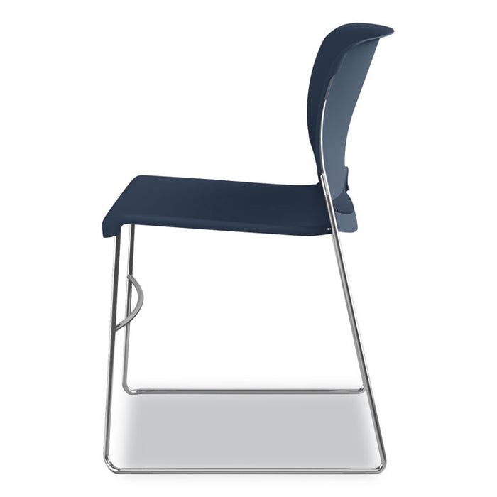 Olson Stacker High Density Chair, Supports Up to 300 lb, Regatta Seat/Back, Chrome Base, 4/Carton