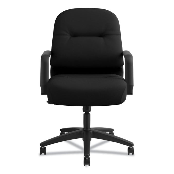 Pillow-Soft 2090 Series Managerial Mid-Back Swivel/Tilt Chair, Supports up to 300 lbs., Black Seat/Black Back, Black Base