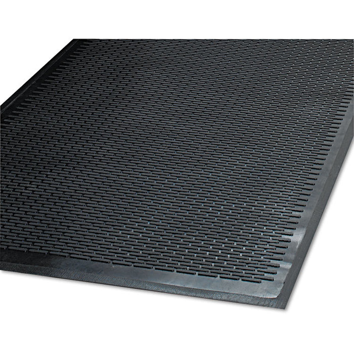 Clean Step Outdoor Rubber Scraper Mat, Polypropylene, 48 x 72, Black