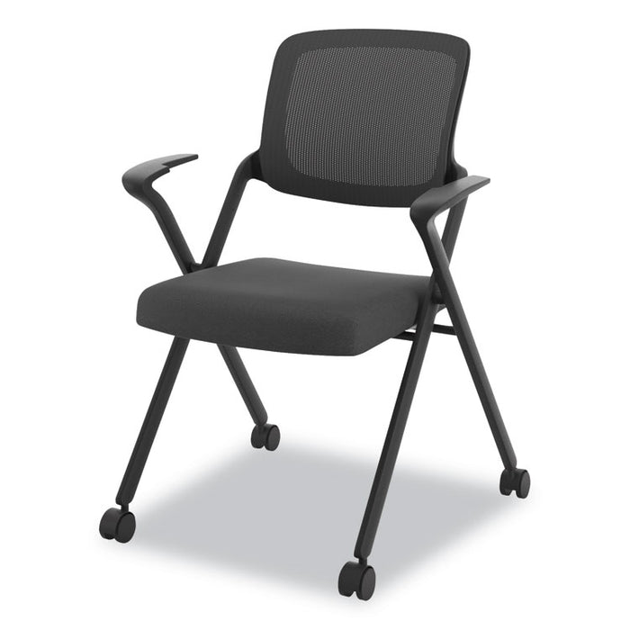 VL314 Mesh Back Nesting Chair, Supports Up to 250 lb, Black