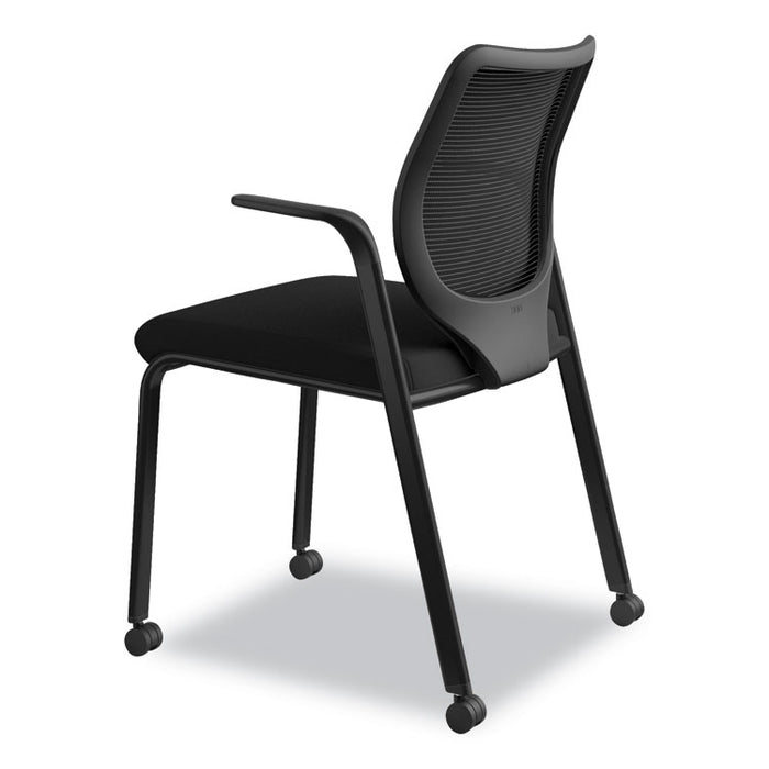 Nucleus Series Multipurpose Stacking Chair, ilira-Stretch M4 Back, Supports Up to 300 lb, Black