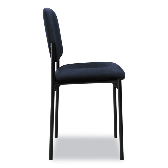 VL606 Stacking Guest Chair without Arms, Supports Up to 250 lb, Navy Seat/Back, Black Base