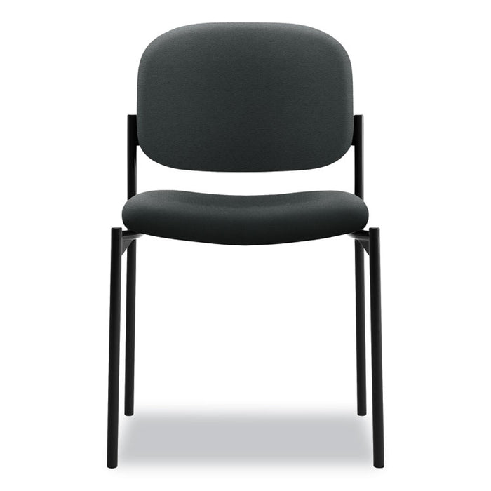 VL606 Stacking Guest Chair without Arms, Charcoal Seat/Charcoal Back, Black Base