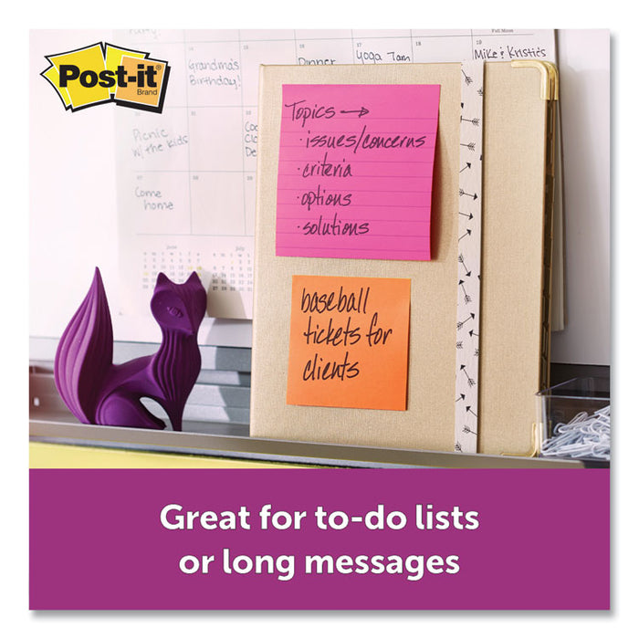 Pads in Energy Boost Collection Colors, Note Ruled, 4" x 4", 90 Sheets/Pad, 6 Pads/Pack