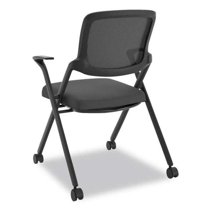 VL314 Mesh Back Nesting Chair, Supports Up to 250 lb, Black