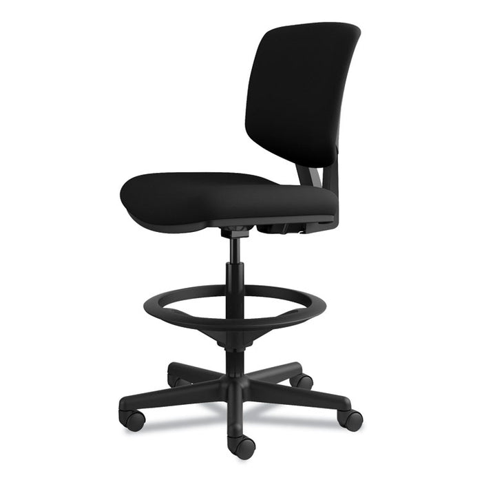 Volt Series Adjustable Task Stool, 32.38" Seat Height, Supports up to 275 lbs., Black Seat/Black Back, Black Base