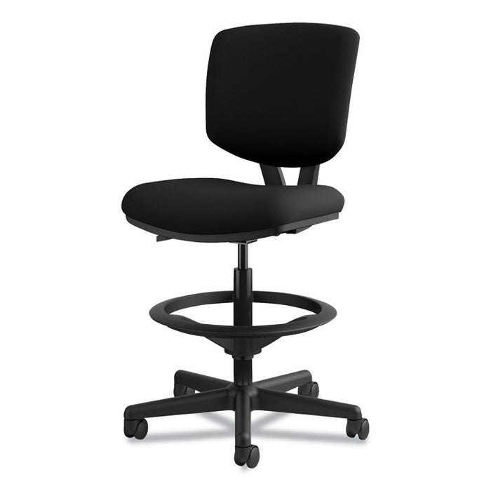 Volt Series Adjustable Task Stool, 32.38" Seat Height, Supports up to 275 lbs., Black Seat/Black Back, Black Base