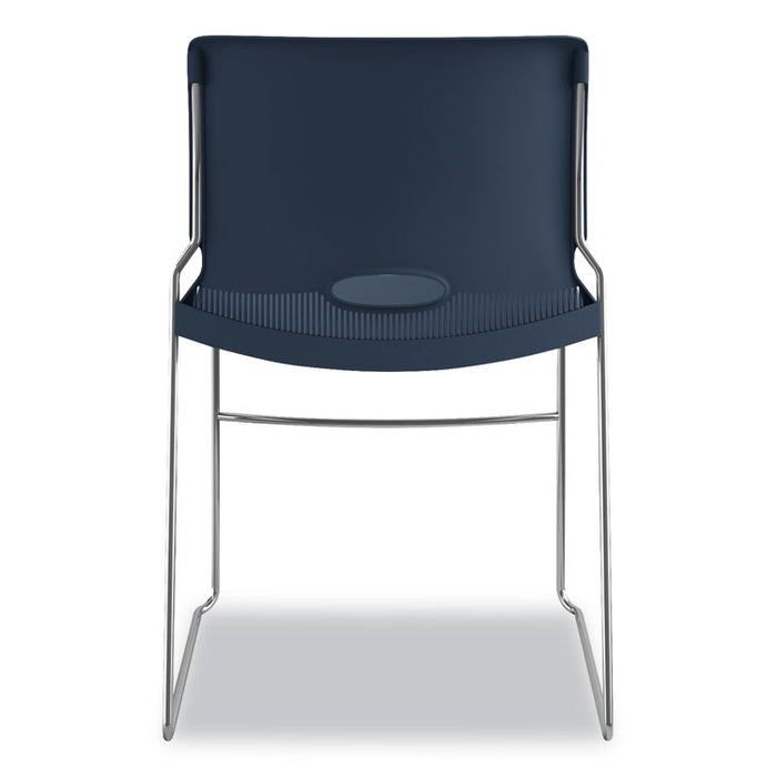 Olson Stacker High Density Chair, Supports Up to 300 lb, Regatta Seat/Back, Chrome Base, 4/Carton
