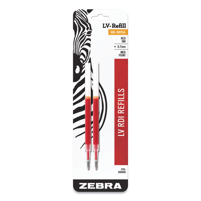 JF Refill for Jimnie, Sarasa, Sarasa, ecoSarasa, Orbitz, Z-Grip, Z-Grip and GR8 Gel Roller Ball Pens, Medium, Red, 2/Pack