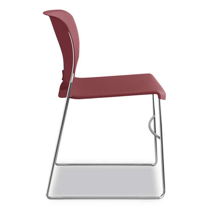 Olson Stacker High Density Chair, Mulberry Seat/Mulberry Back, Chrome Base, 4/Carton