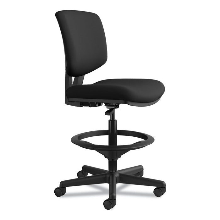 Volt Series Adjustable Task Stool, 32.38" Seat Height, Supports up to 275 lbs., Black Seat/Black Back, Black Base