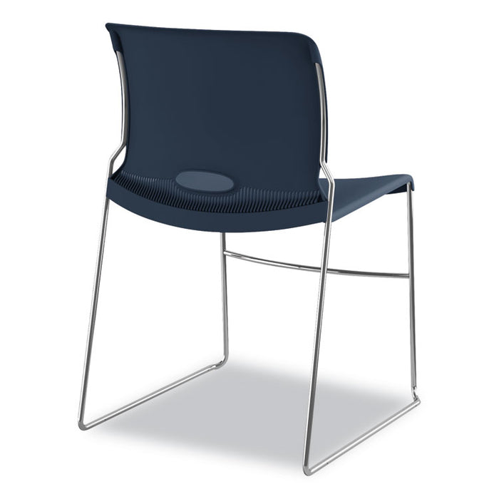 Olson Stacker High Density Chair, Supports Up to 300 lb, Regatta Seat/Back, Chrome Base, 4/Carton