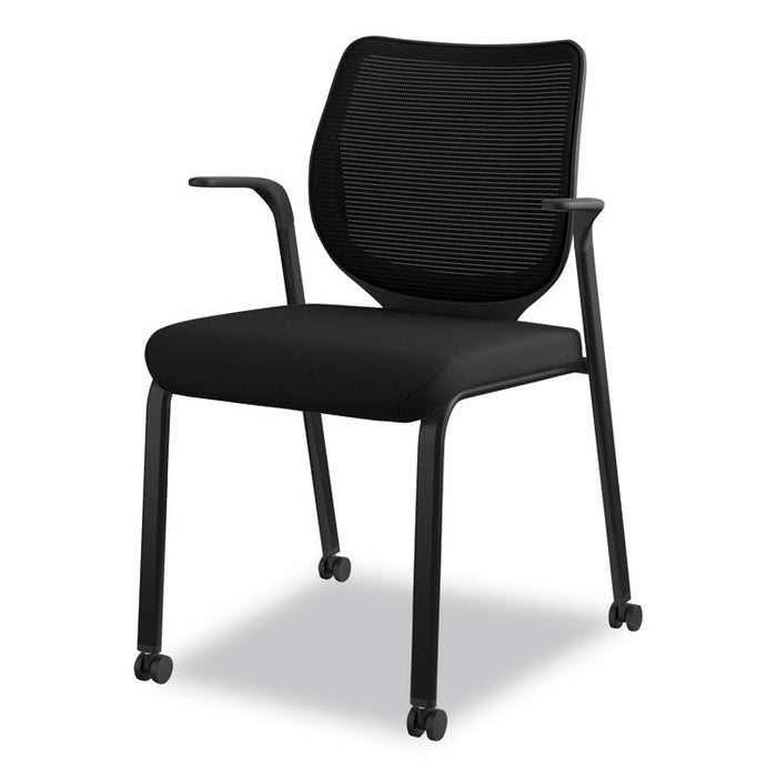 Nucleus Series Multipurpose Stacking Chair, ilira-Stretch M4 Back, Supports Up to 300 lb, Black