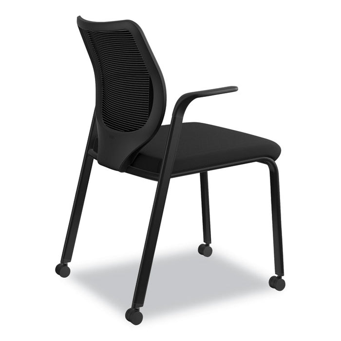 Nucleus Series Multipurpose Stacking Chair, ilira-Stretch M4 Back, Supports Up to 300 lb, Black