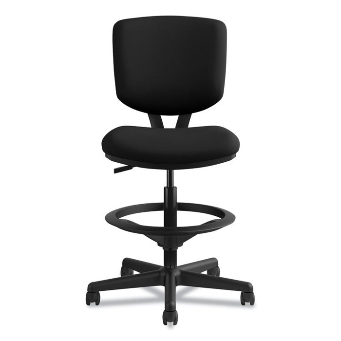 Volt Series Adjustable Task Stool, 32.38" Seat Height, Supports up to 275 lbs., Black Seat/Black Back, Black Base