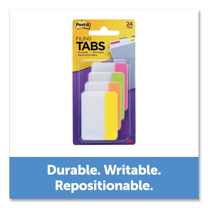 2" Angled Tabs, 1/5-Cut Tabs, Assorted Brights, 2" Wide, 24/Pack