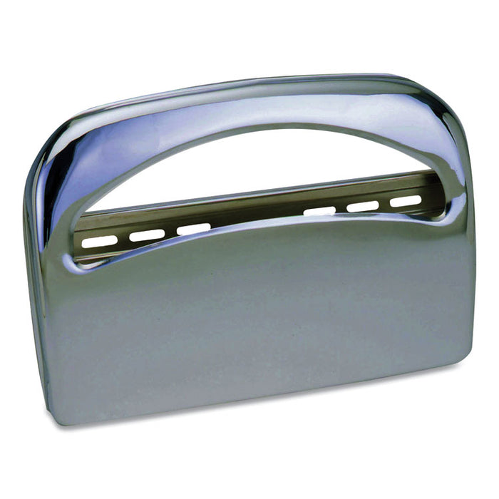 Metal 1/2 Fold Toilet Seat Cover Dispenser, 16.35 x 2.45 x 11.55, Chrome