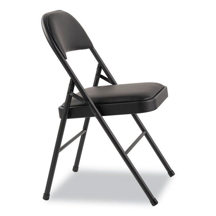 Steel Folding Chair, Graphite Seat/Graphite Back, Graphite Base, 4/Carton
