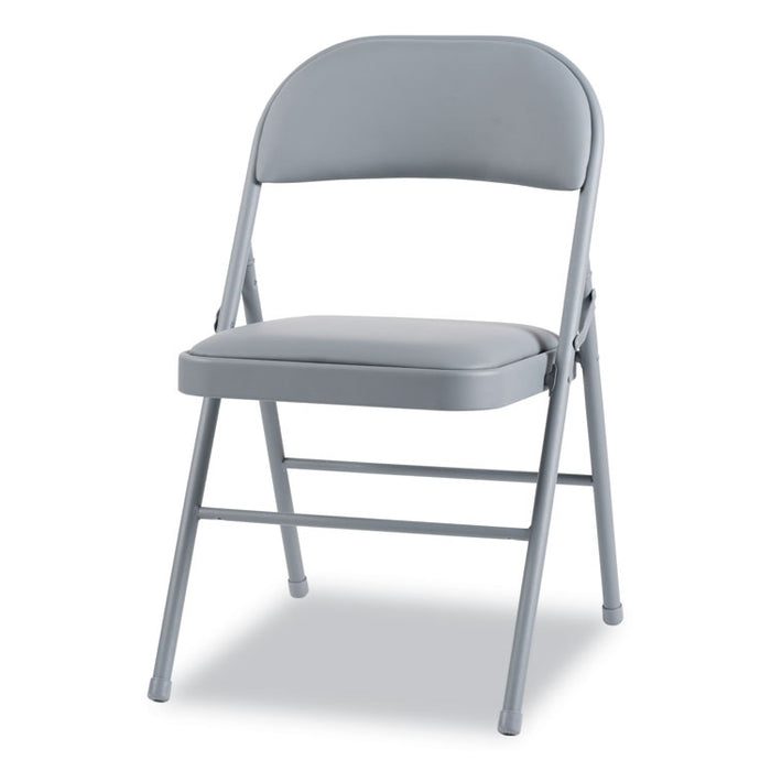 Steel Folding Chair, Light Gray Seat/Light Gray Back, Light Gray Base, 4/Carton