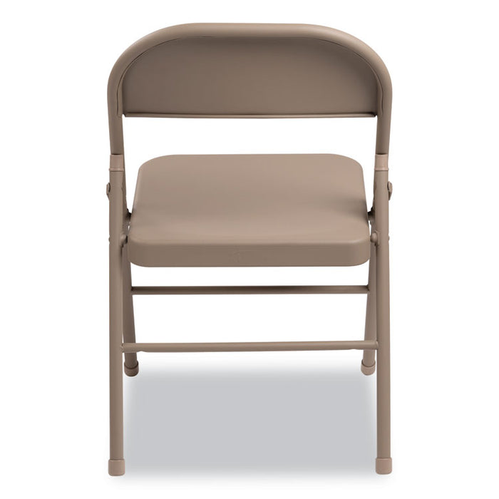 Steel Folding Chair, Tan Seat/Tan Back, Tan Base, 4/Carton