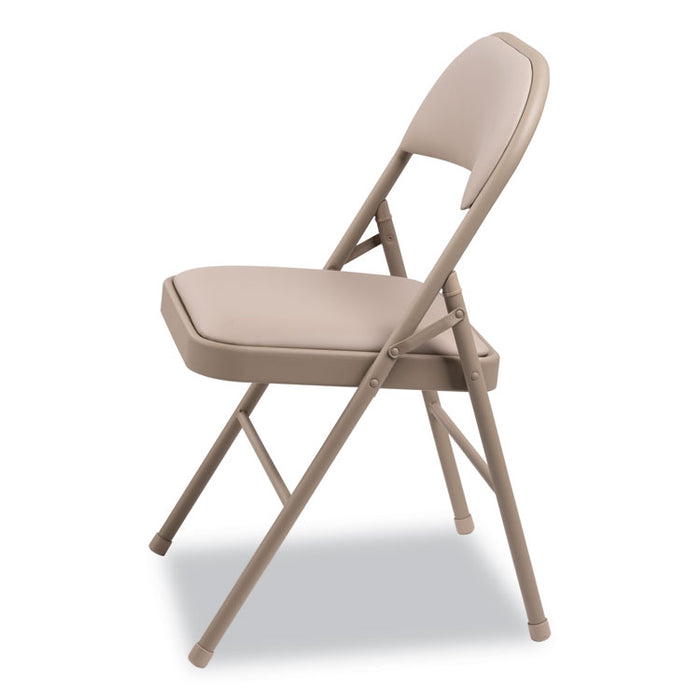 Steel Folding Chair, Tan Seat/Tan Back, Tan Base, 4/Carton
