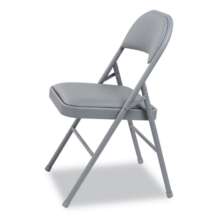 Steel Folding Chair, Light Gray Seat/Light Gray Back, Light Gray Base, 4/Carton