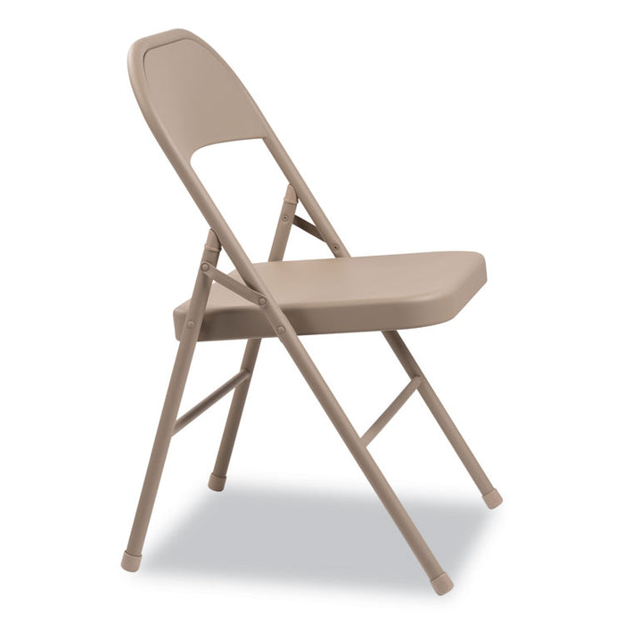 Steel Folding Chair, Tan Seat/Tan Back, Tan Base, 4/Carton