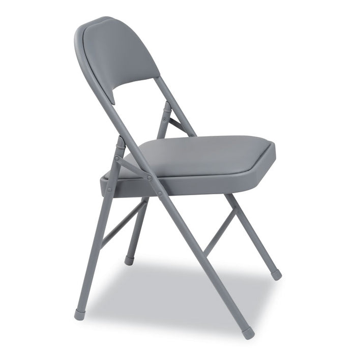 Steel Folding Chair, Light Gray Seat/Light Gray Back, Light Gray Base, 4/Carton