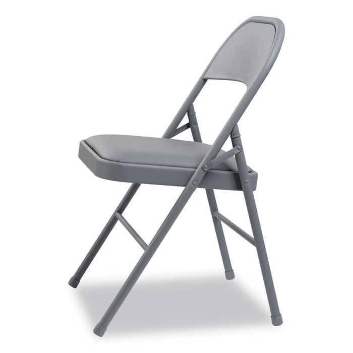Steel Folding Chair, Light Gray Seat/Light Gray Back, Light Gray Base, 4/Carton
