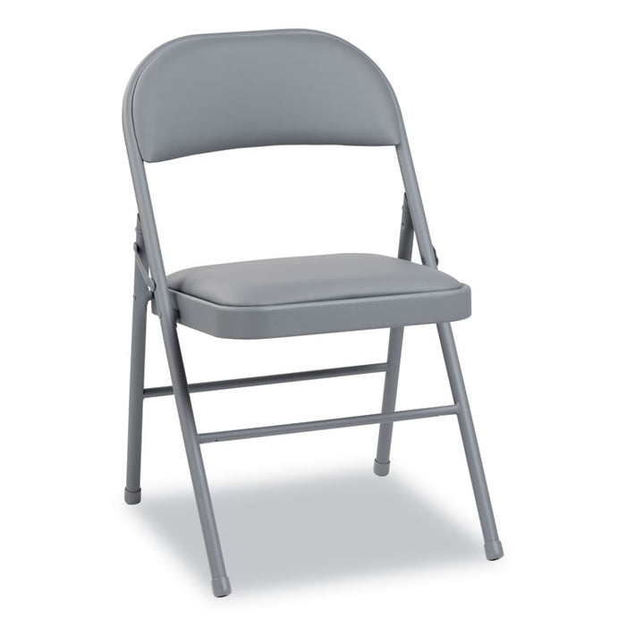 Steel Folding Chair, Light Gray Seat/Light Gray Back, Light Gray Base, 4/Carton