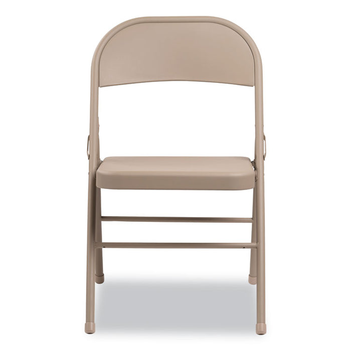 Steel Folding Chair, Tan Seat/Tan Back, Tan Base, 4/Carton