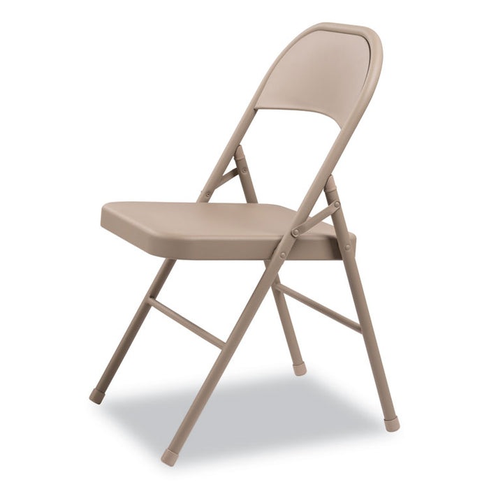 Steel Folding Chair, Tan Seat/Tan Back, Tan Base, 4/Carton