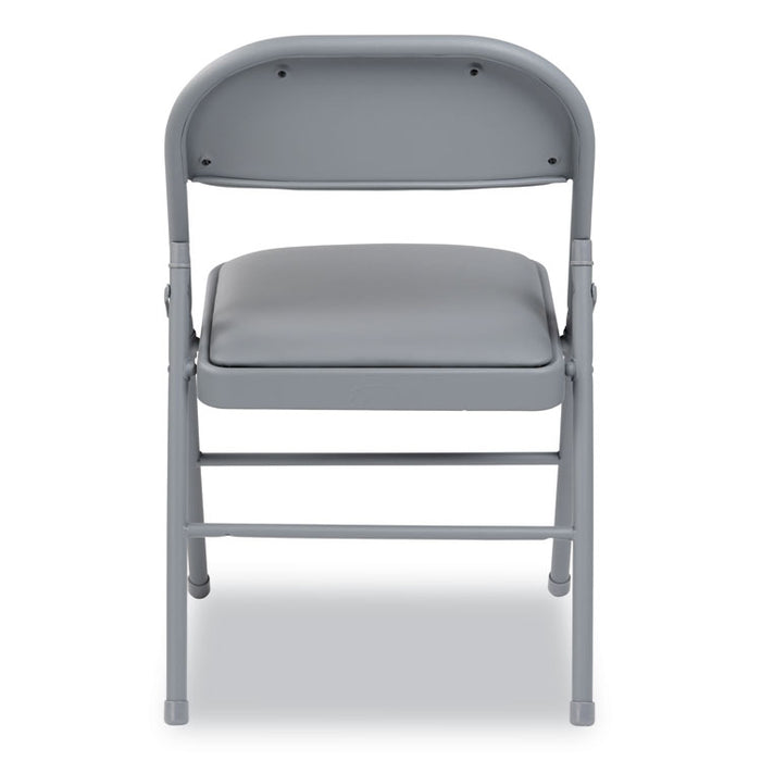 Steel Folding Chair, Light Gray Seat/Light Gray Back, Light Gray Base, 4/Carton