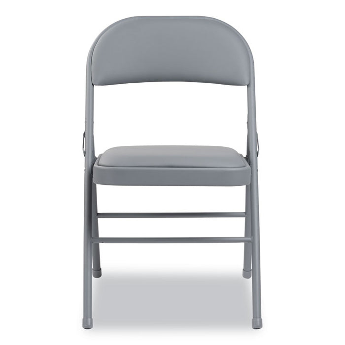 Steel Folding Chair, Light Gray Seat/Light Gray Back, Light Gray Base, 4/Carton