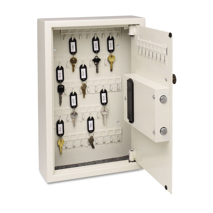 Electronic Key Safe, 48-Key, Steel, Sand, 11 3/4 x 4 x 17 3/8