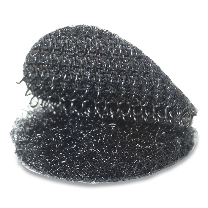 Sticky-Back Fasteners, Removable Adhesive, 0.63" dia, Black, 75/Pack