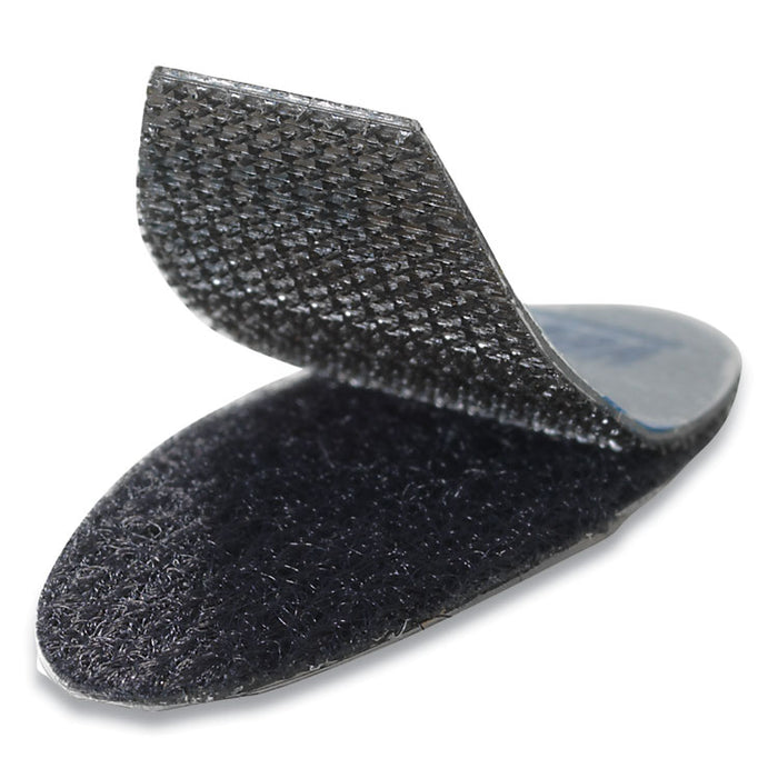 Wafer-Thin Hook and Loop Fasteners, 0.5" x 1.25", Black, 40/Pack