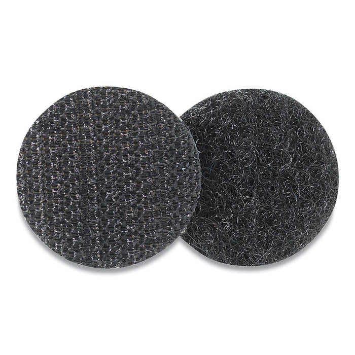 Sticky-Back Fasteners, Removable Adhesive, 0.63" dia, Black, 75/Pack