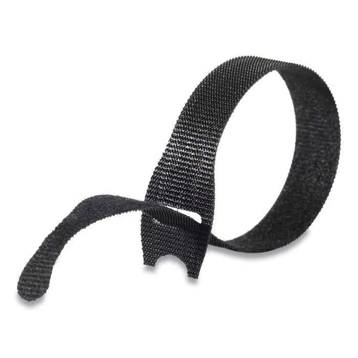 ONE-WRAP Pre-Cut Thin Ties, 0.5" x 8", Black, 50/Pack