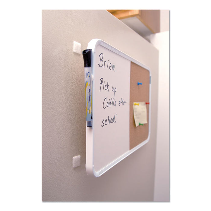 Sticky-Back Fasteners, Removable Adhesive, 0.88" x 0.88", White, 12/Pack