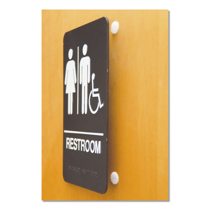 Sticky-Back Fasteners, Removable Adhesive, 0.63" dia, Black, 75/Pack