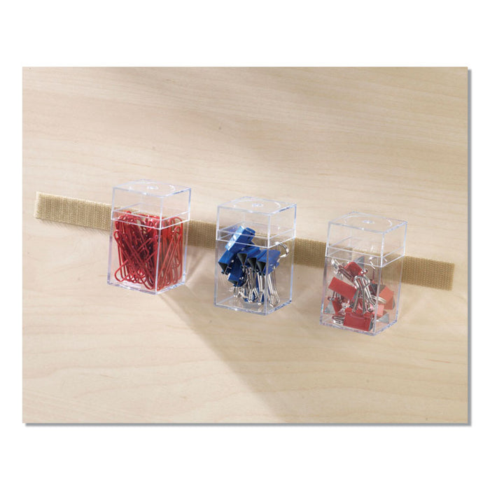 Sticky-Back Fasteners with Dispenser, Removable Adhesive, 0.75" x 15 ft, Beige