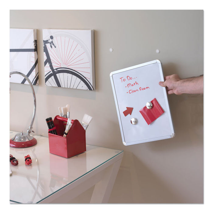 Sticky-Back Fasteners, Removable Adhesive, 0.63" dia, White, 75/Pack