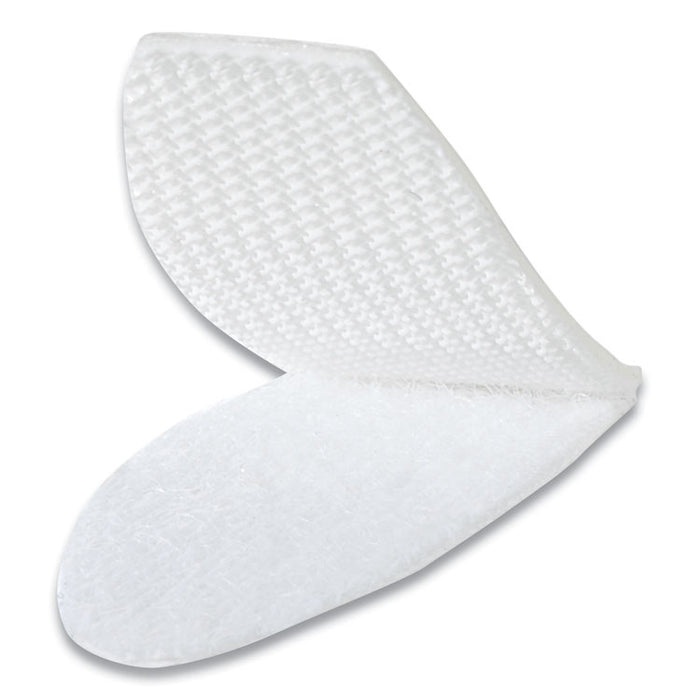 Wafer-Thin Hook and Loop Fasteners, 0.5" x 1.25", White, 40/Pack