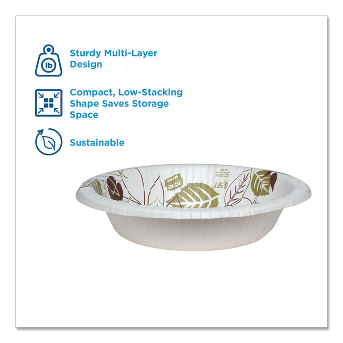 Pathways with Soak Proof Shield Heavyweight Paper Bowls, WiseSize, 12 oz, Green/Burgundy, 500/Carton