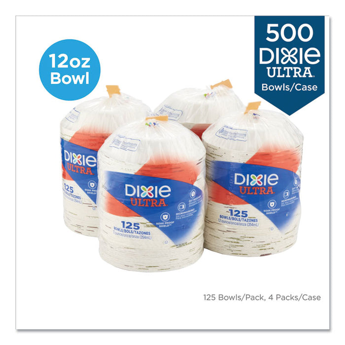 Pathways with Soak Proof Shield Heavyweight Paper Bowls, WiseSize, 12 oz, Green/Burgundy, 500/Carton