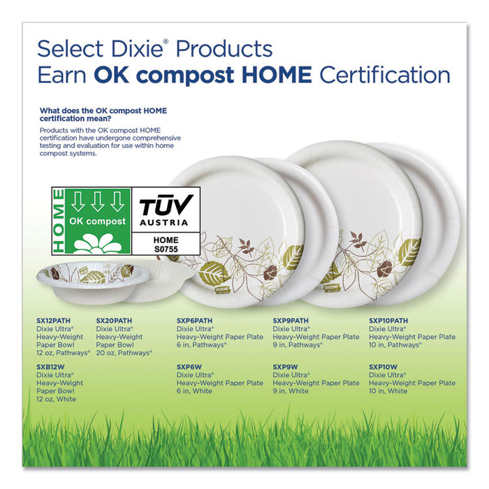 Pathways Heavyweight Paper Bowls, 20oz, Green/Burgundy, 500/Carton