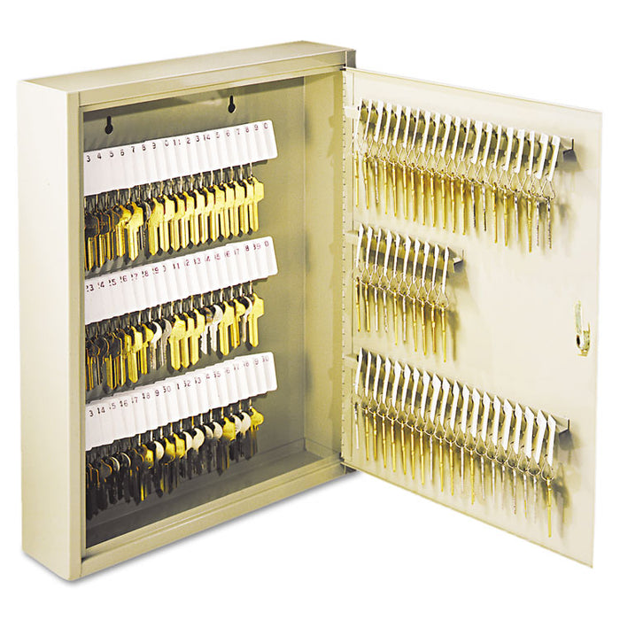 Uni-Tag Key Cabinet, 110-Key,Steel, Sand, 14 x 3 1/8 x 17 1/8