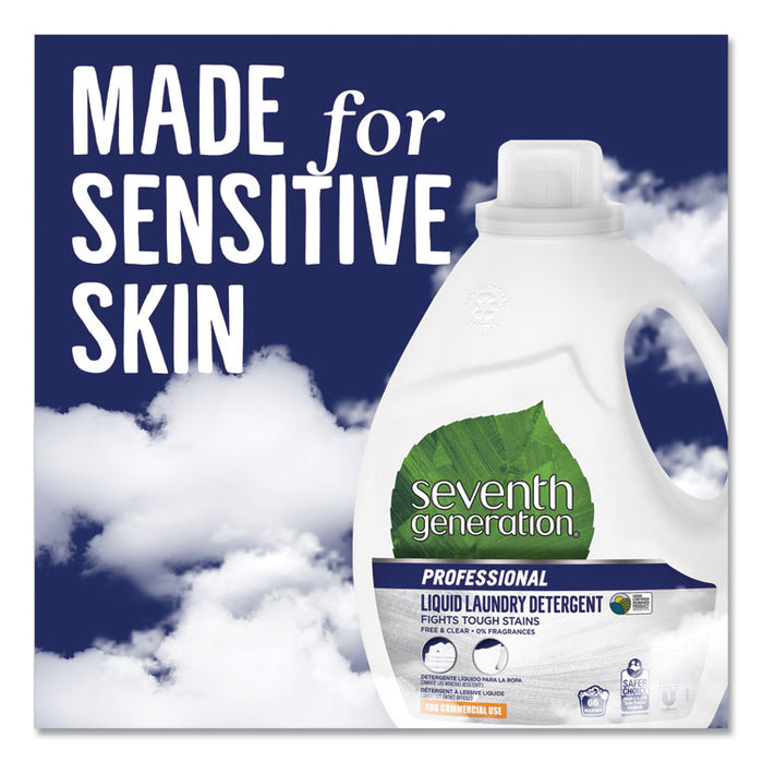 Liquid Laundry Detergent, Free and Clear, 66 loads, 100oz Bottle, 4/Carton