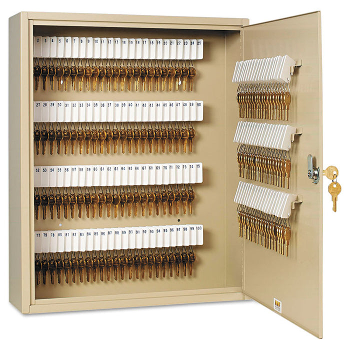Uni-Tag Key Cabinet, 160-Key, Steel, Sand, 16 1/2 x 4 7/8 x 20 1/8